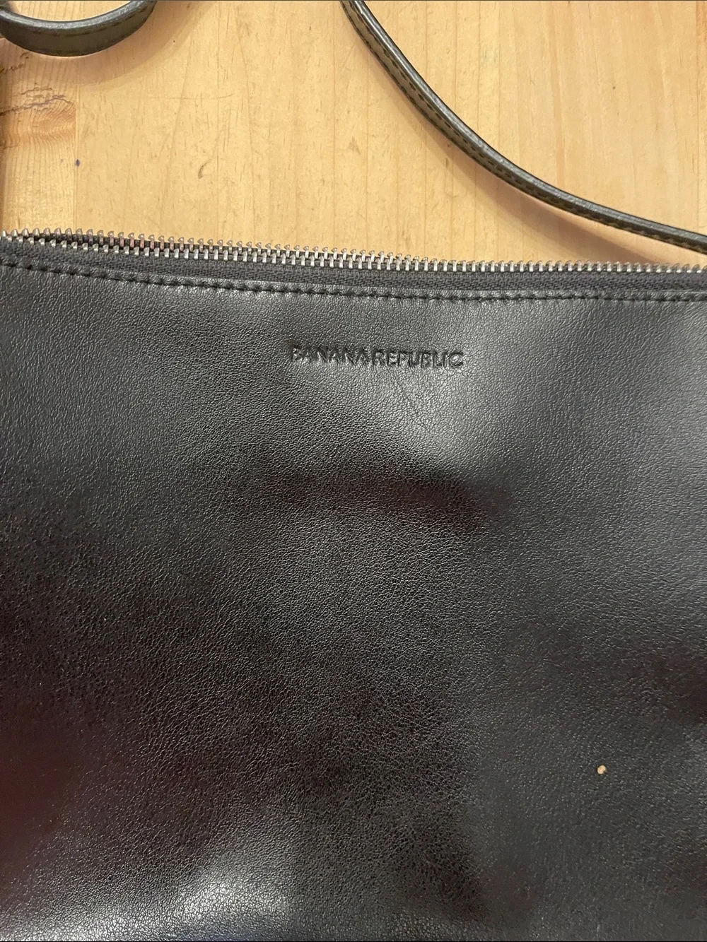Banana Republic Black Leather Messenger Crossbody Bag
